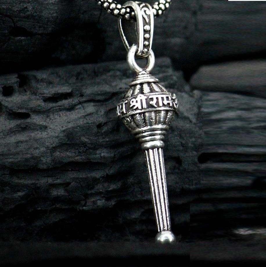 Silver Chain with Gada Pendant