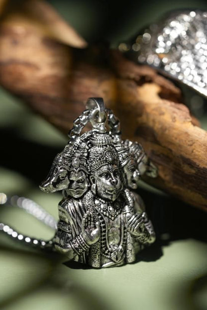 5-Mukhi Hanuman Kada with 5-Munjai Hanuman Pendant with Chain
